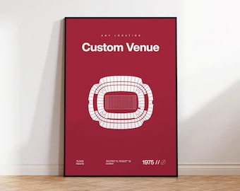 Custom Sports Venue Poster, Any Team or College Stadium Print, Mid Century Modern Wall Art (Digital Download)