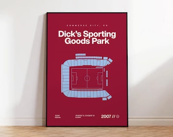 Dick's Sporting Goods Park Park Poster, Colorado Schnelles Poster, Mid Century Modern Fußball Poster, Sport Schlafzimmer Poster, Minimalistische Büro Wandkunst