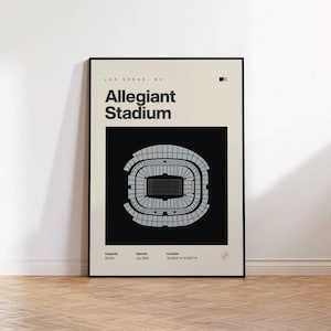 Vegas Raiders Poster, Allegiant Stadium Print, NFL Poster, Mid Century Modern Football Wall Art, Football Fan Gift, Sports Bedroom Poster