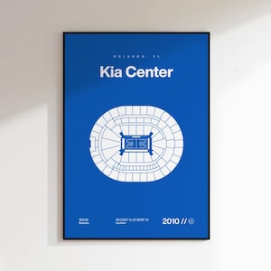 Orlando Magic Poster, Kia Center Stadium Print, Mid Century Modern Basketball Poster, Sports Bedroom Posters, Minimalist Office Wall Art