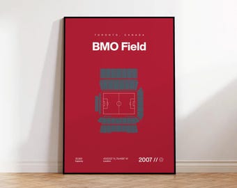 Toronto FC Poster, BMO Field Stadium Soccer Print, Mid Century Modern Football Poster, Sports Bedroom Posters, Minimalist Office Wall Art
