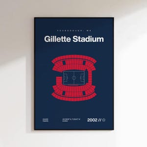 New England Revolution Poster, Gillette Stadium Print, MLS Poster, Mid Century Modern, Soccer Wall Art, Soccer Gift, Sports Bedroom Posters