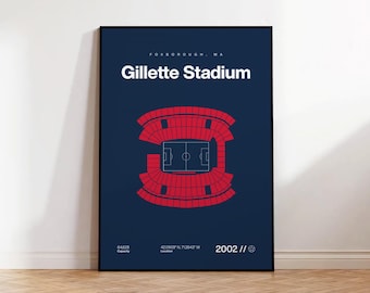 New England Revolution Poster, Gillette Stadium Print, Mid Century Modern Soccer Poster, Sports Bedroom Art, Minimalist Office Wall Art