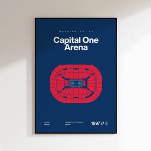Washington Wizards Poster, Capital One Arena Print, Mid Century Modern Basketball Poster, Sports Bedroom Posters, Minimalist Office Wall Art