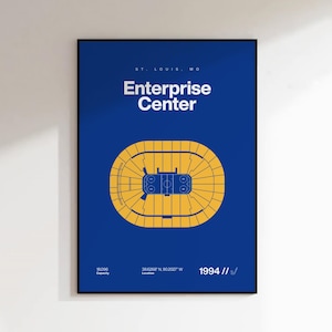 St. Louis Blues Poster,Enterprise Center Stadion Druck, Mid Century Modern Hockey Poster, Sport Schlafzimmer Poster, Minimalistische Büro Wandkunst