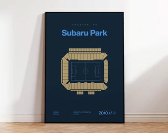 Philadelphia Union Poster, Subaru Park Stadium Print, Mid Century Modern Soccer Poster, Football Bedroom Posters, Minimalist Office Wall Art