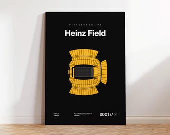 Pittsburgh Steelers Poster, Heinz Field Stadium Print, Mid Century Modern Football Poster, Sports Bedroom Poster, Minimalist Office Wall Art