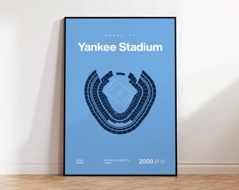 New York City FC Poster, NY Yankee Stadium Print, Mid Century Modern Soccer Poster, Sports Bedroom Art, Minimalist Office Wall Art