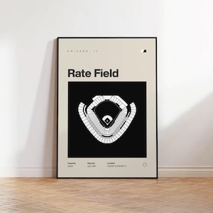 Chicago White Sox Poster, MLB Poster, Fee Feld Druck, Mid Century Modern Wandkunst, Baseball Fan Geschenk, Sport Schlafzimmer Poster