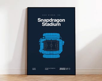 San Diego FC Poster, Snapdragon Stadium Print, Mid Century Modern Football Posters, Sports Bedroom Art, Minimalist Office Wall Art