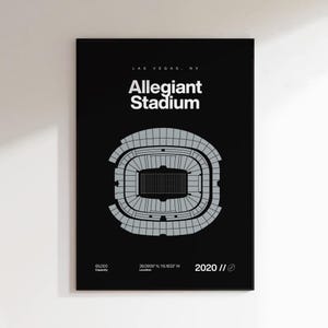 Vegas Raiders Poster, Allegiant Stadium Print, NFL Poster, Mid Century Modern Football Wall Art, Football Fan Gift, Sports Bedroom Poster