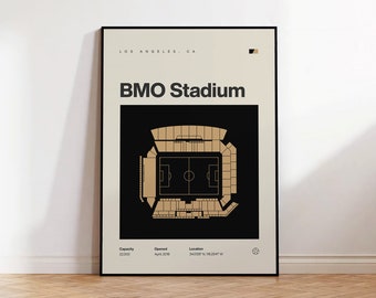 LAFC Poster, Los Angeles BMO Stadien Fußball Druck, Mid Century Modern Football Poster, Sport Schlafzimmer Poster, Minimalistische Büro Wandkunst