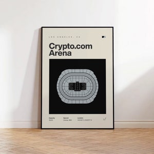 LA Kings Poster, Los Angeles Krypto Arena Stadion Druck, Mid Century Modern Hockey Poster, Sport Schlafzimmer Poster, Minimalistische Büro Wandkunst
