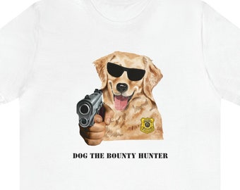 Doggo The Bounty Hunter / Dog Puppy Cute Graphic T Shirt / Pet Animal Lover Gift T-shirt a maniche corte