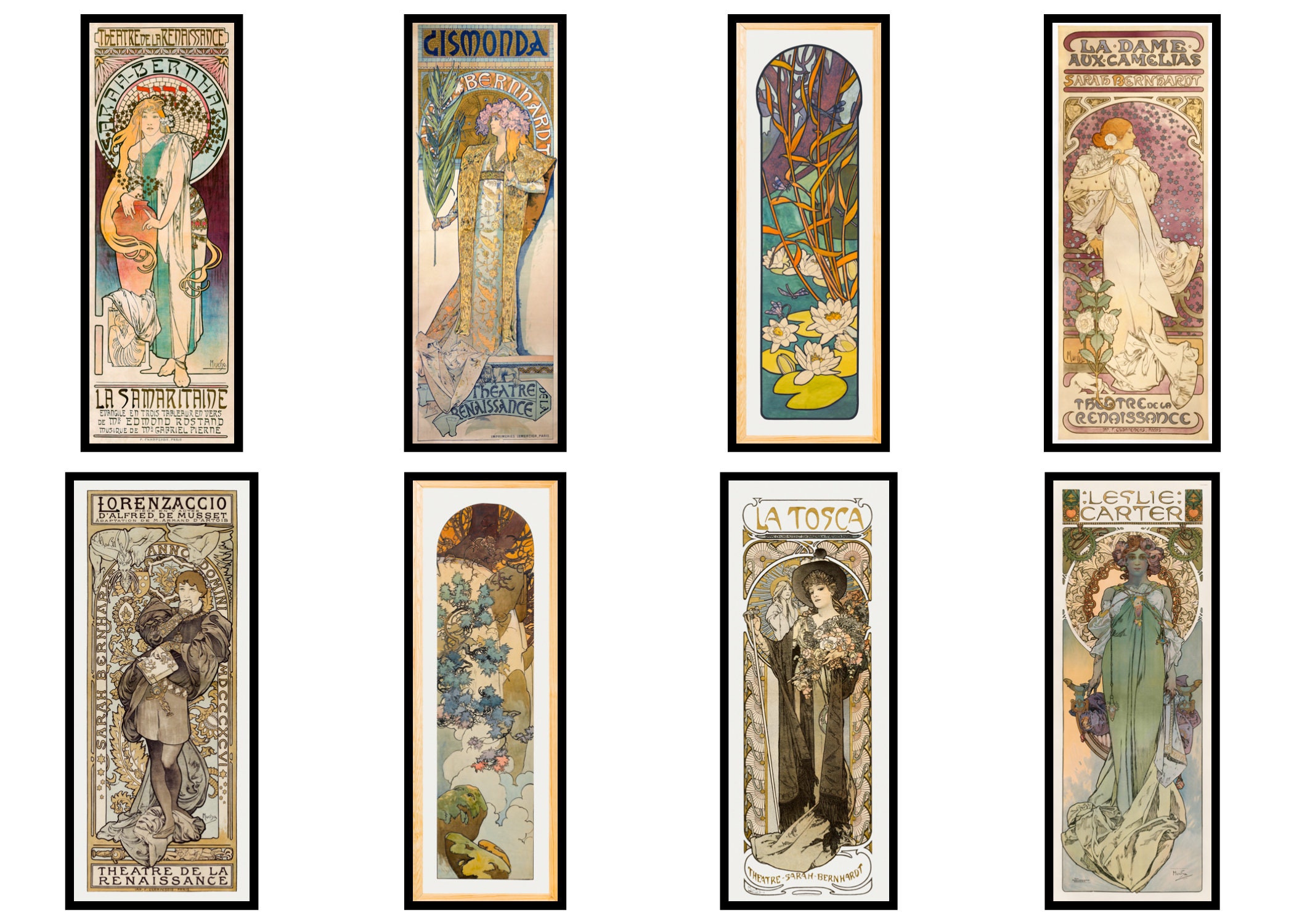 Set of 30 Alphonse Mucha Art Nouveau Poster Images./ Digital Etsy