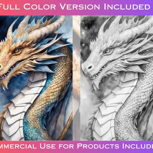 30 Majestic Dragons Coloring Pages: Grayscale Fantasy Art (commercial ...
