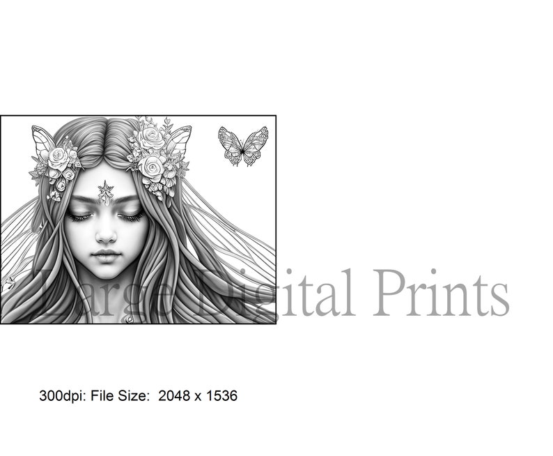 Flower Fairies Coloring Book Printable Coloring Page for Adult - Etsy