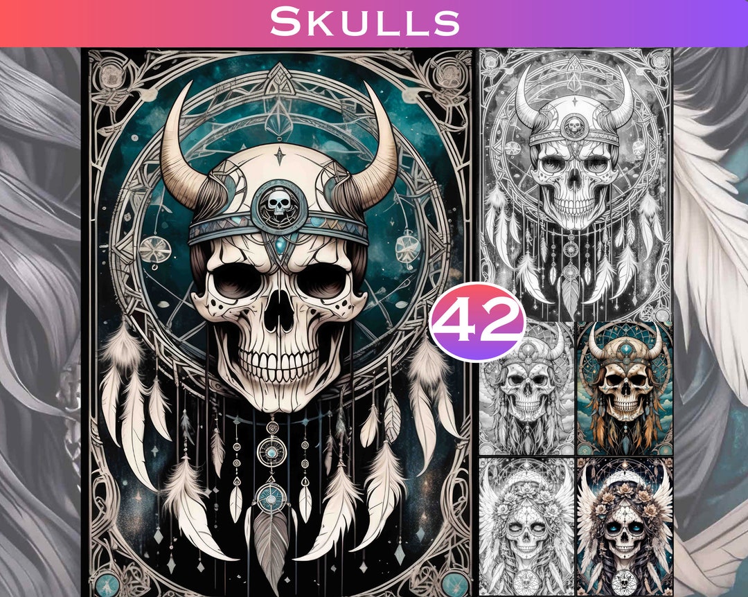 42 Skulls Printable Halloween Coloring Sheets Portraits Beautiful Ghost ...