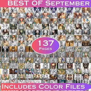 The Best of September Listings. 137 Grayscale Coloring Pages Collection of the Very Best of my September Listings. Big Bundle Coloring Book