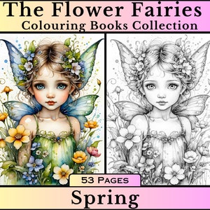 Spring Flower Fairy Grayscale Coloring Book (PDF)