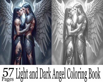 Engels Malbuch: Light & Dark Designs (114 Seiten) (Kommerzielle Nutzung)