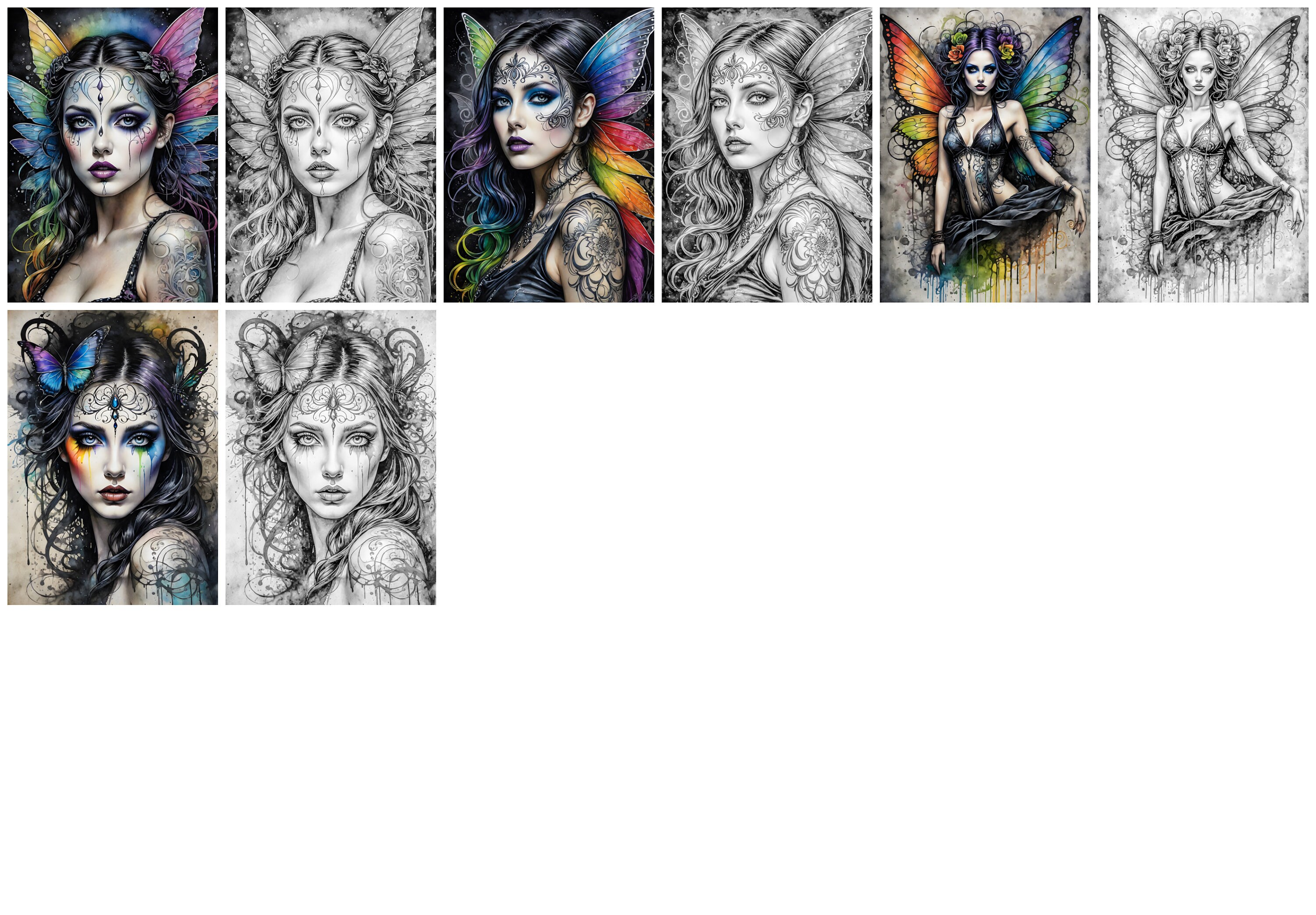 Fairy Creed Coloring Book: Grayscale Fairies, Assassin Style (PDF ...
