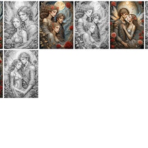 Fairy Passion Grayscale Coloring Book: Romantic Fantasy Art (Digital Download) image 8