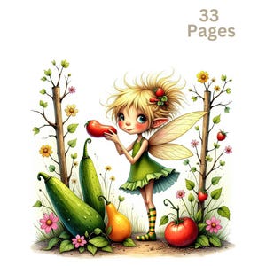 Little Gardener 2 Livro de colorir em tons de cinza, Clip Art de jardinagem peculiar, páginas em aquarela para fazer cartões de diário de lixo personalizados, fundo branco