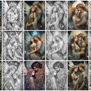 Fairy Passion Grayscale Coloring Book: Romantic Fantasy Art (Digital Download) image 7