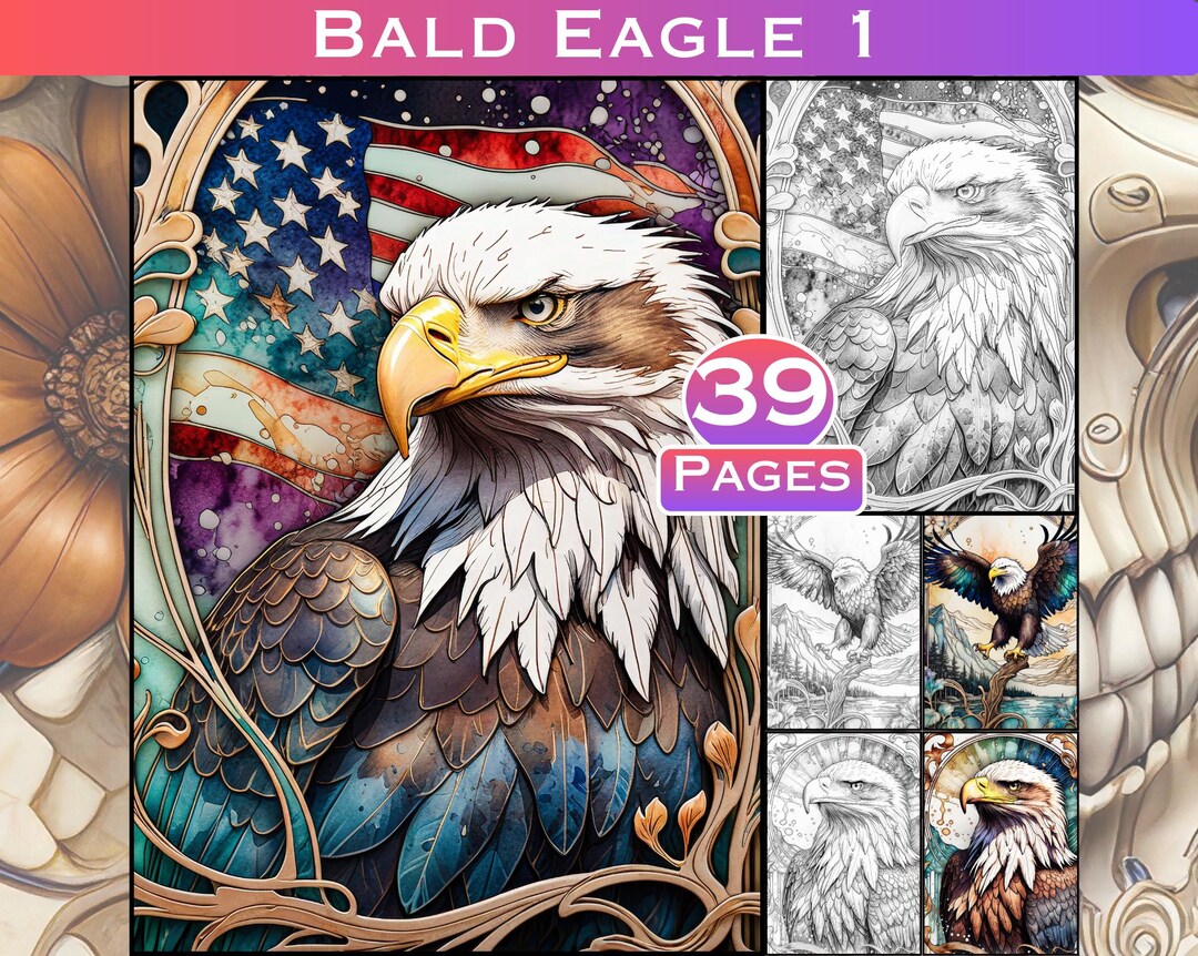 Bald Eagle Art Nouveau Coloring Book: Grayscale Adult Therapy (PDF