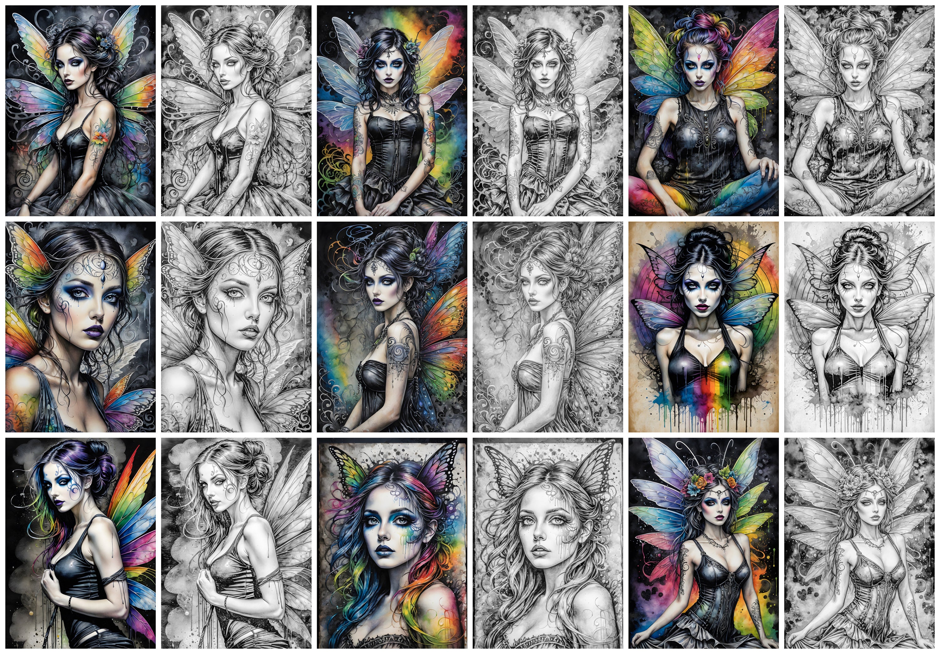 Fairy Creed Coloring Book: Grayscale Fairies, Assassin Style (PDF ...