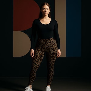 Plus Size Leopard Print Leggings: High-Waisted Activewear