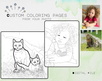 7 Custom Coloring Pages From Photo: Personalized Kids Activity (PDF ...