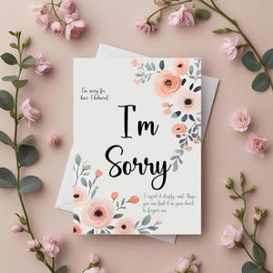Tarjeta de disculpa manuscrita - Lo siento por mi error - Tarjeta de disculpa sincera - Imprimible y editable - Descarga instantánea