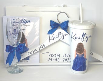 Personalised Prom Bundle – Champagne Flute, Tumbler, Hanger, Gift bag, (Prom 2026) Prom Gift, Personalised Gift, Prom Keepsake