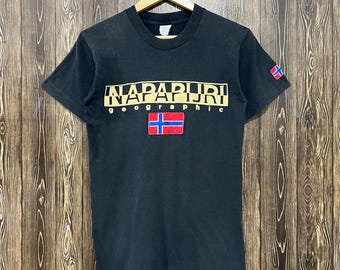 Vintage 80s Napapijri Promo Tshirt / Outdoor Tees / Mountain Tee / Size S