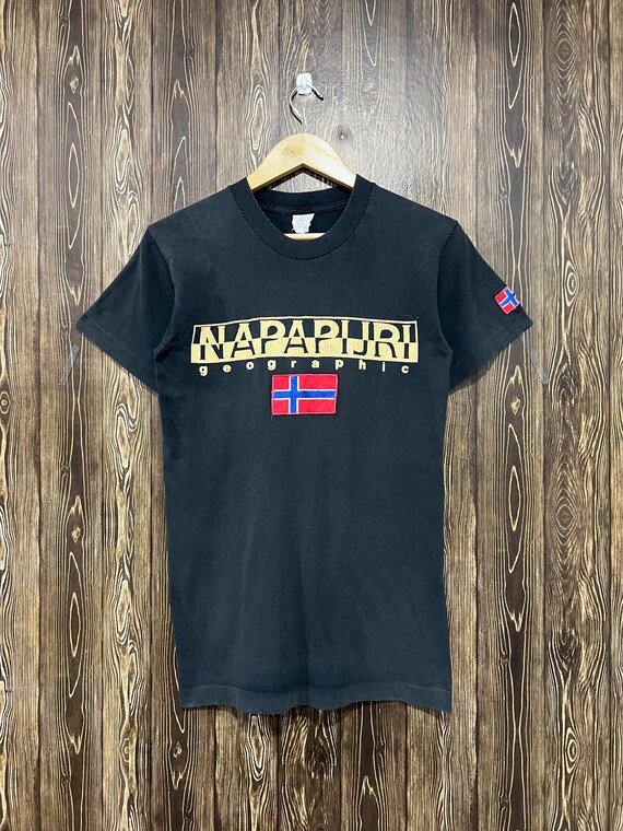 Napapijri, Vintage 80s Napapijri Promo Tshirt / Outdoor Tees / Mountain Tee / Size S