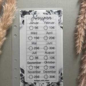 Jahressparer Umschlag, Handmade, Budgeting, Umschlagmethode, passend für A6 Binder