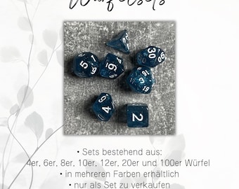 Würfelsets, Set aus verschiedenen Würfeln, geeignet für Budgeting, Brettspiele usw.