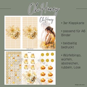 Oh Honey Klappkarte, Sparchallenge, Umschlagmethode, Budgeting, passend A6 Binder