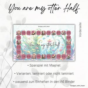 You are my otter Half, Sparspiel, Umschlagmethode, Budgeting, passend für A6 Binder