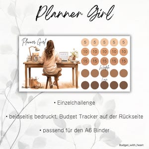 Planner Girl Sparchallenge, Einzelsparchallenge, Budgeting, Umschlagmethode, Sparen, passend für A6 Binder