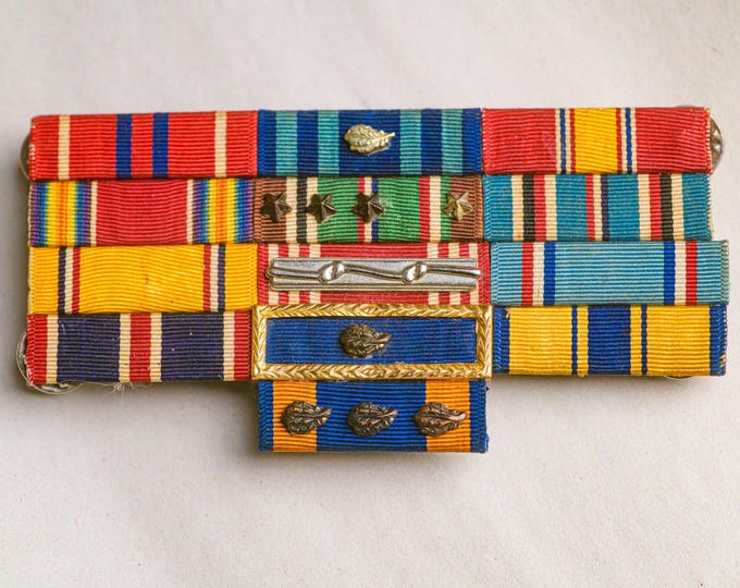 Vintage U.S. Military Ribbon Bar Rack – Multi-era Service & Campaign ...