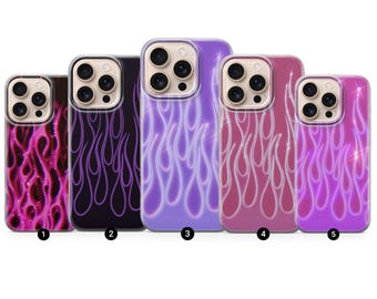Funda para teléfono con diseño de llamas Y2K, estilo retro de los años 2000, para iPhone, Samsung Pixel, tendencia actual.