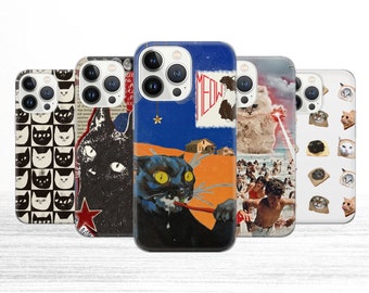 Funda para teléfono con meme de gato divertido, humor de gatito tonto para iPhone, Samsung Pixel, regalo para amantes de los gatos de Internet