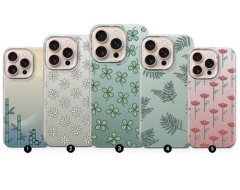 Funda para teléfono con diseño floral botánico y plantas para iPhone, Samsung Pixel, linda naturaleza