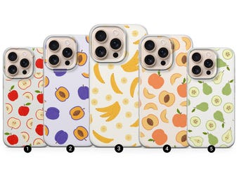 Funda para teléfono con estampado de frutas, bonita y colorida, estética para iPhone y Samsung Pixel.