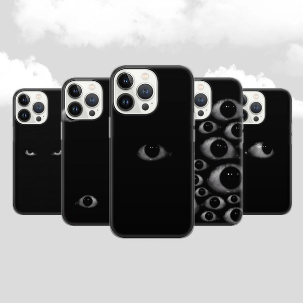 Creepy Eyes Phone Case Horror Cover for Pixel 8 7 6A, iPhone 15 14 13 12 Pro 11 XR for Samsung S23 S22 A8 73 A53 A13