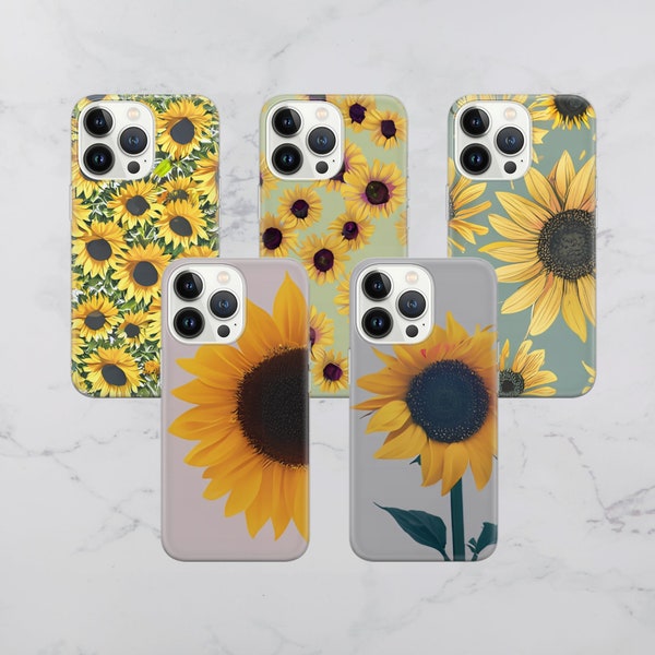 Sunflowers Phone Case Flower Field Cover for Pixel 8 7 6A, iPhone 15 14 13 12 Pro 11 XR for Samsung S23 S22 A8 73 A53 A13