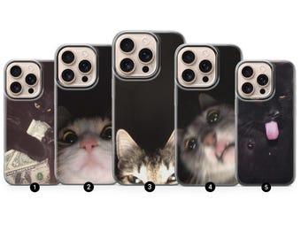 Funda para teléfono con meme de gato tonto: elige tu funda de gatito luchador para iPhone y Samsung Pixel